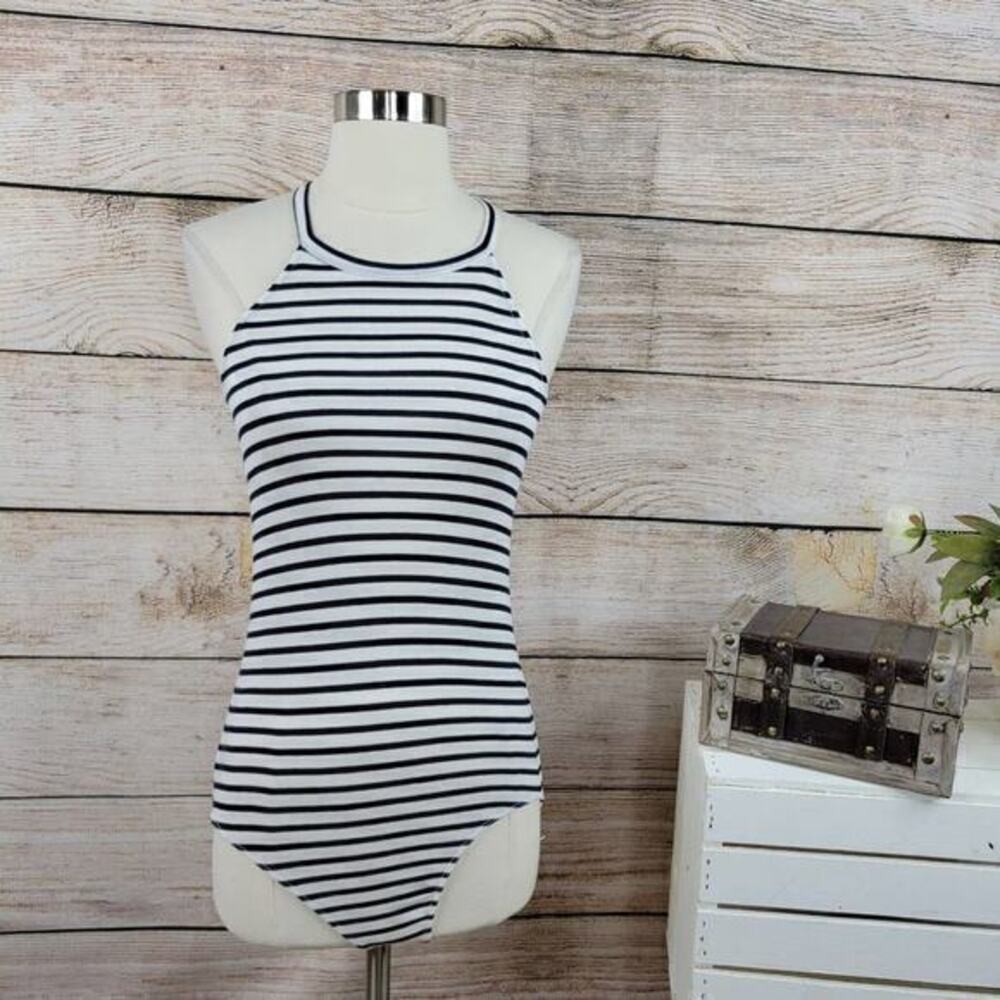 NWT Splendid Striped Venice Bodysuit‎ Navy White XS